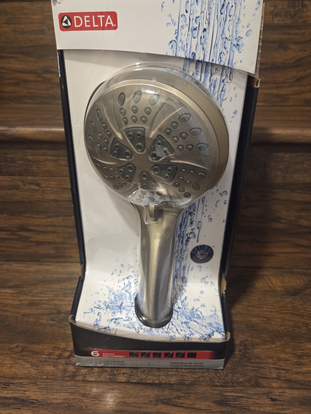 Delta 6.0 -Spray Satin Nickel 4.5-in Round High Pressure Handheld Shower Head
